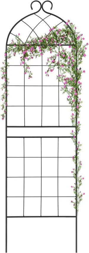 1 Pack Garden Trellis 71" H x 19.7" W for Climbing Plants Support Rustproof Metal Iron Rose Trellis for Vines Flower Cucumbers Plant Stand Black
