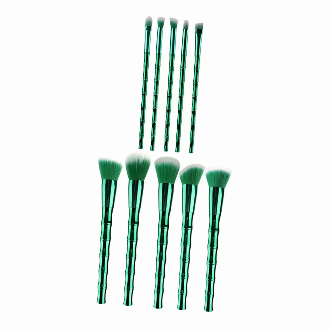 10pcs Makeup Brush Kit Cosmetic Brushes for Face Powder Contouring Blending Smooth Handles for Daily for Teens Festivals