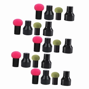10sets Comfortable Makeup Puff Girl Cosmetics Powder Applicators Handles Sponge for Foundation and Daily Use Easy to Carry Fluffy and