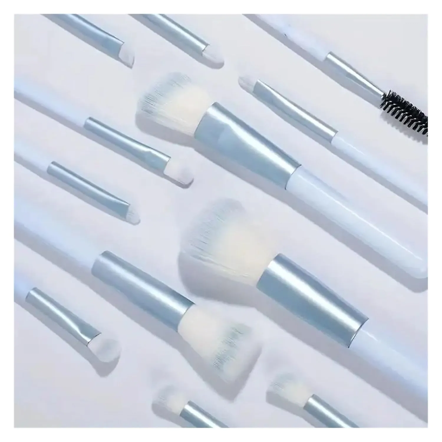 12Pcs Blue Makeup Brushes Set, Professional Foundation Powder Blending Blush Concealer Synthetic Fiber Bristles Brush(Apricot)