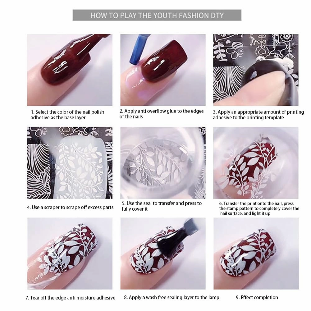 12PCS Nail Art Foil Glue Gel, Nail Stickers Nail Foil Glue for Nails, Nail Stencil Glue Nail Art Foil Transfer Gel UV LED Lamp Required Nail Art DIY Home And Salon Use