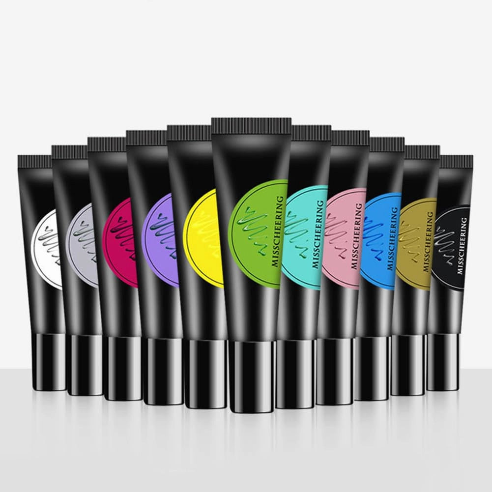12PCS Nail Art Foil Glue Gel, Nail Stickers Nail Foil Glue for Nails, Nail Stencil Glue Nail Art Foil Transfer Gel UV LED Lamp Required Nail Art DIY Home And Salon Use