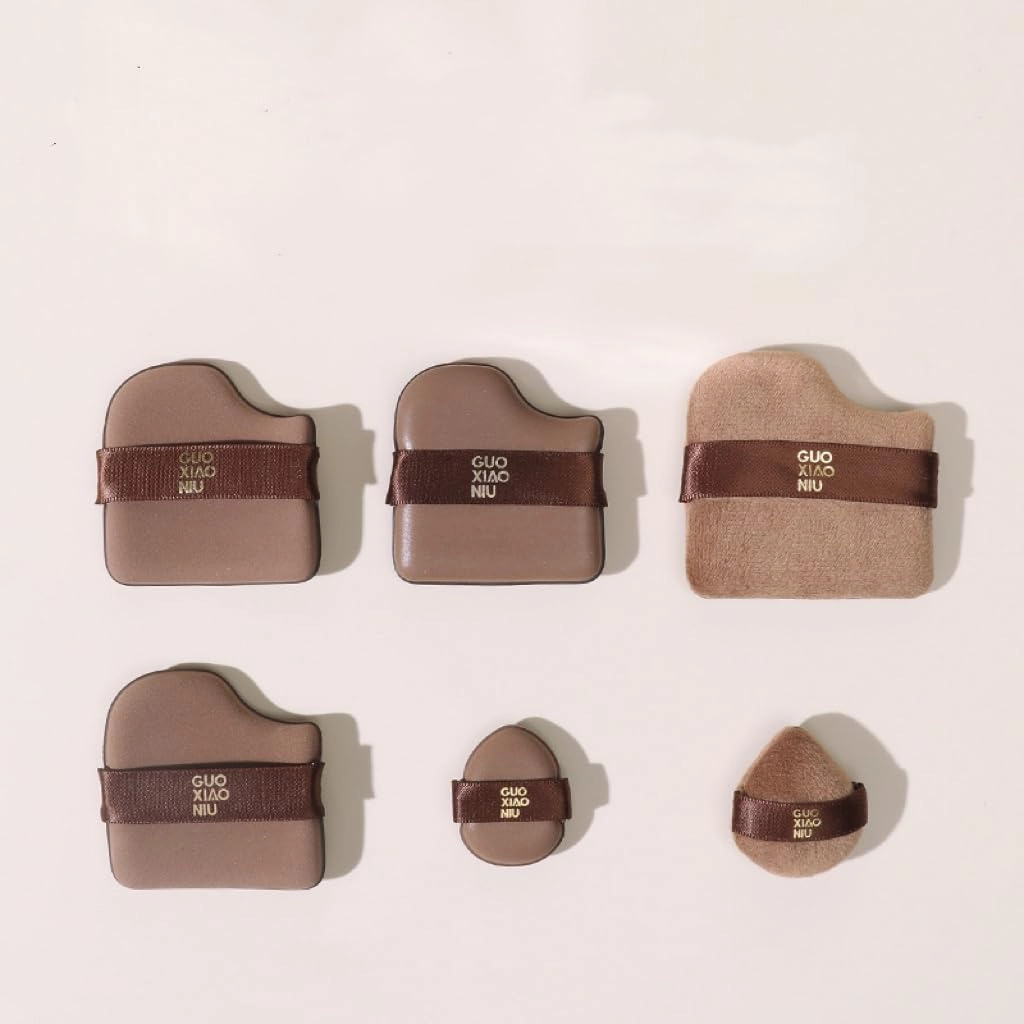 1 Pack of 6PCS Guoxiaoniu Makeup Puff, Chocolate Powder Puff Foundation Puff Soft Foundation Applicator, Makeup Puff Pack (chocolate)