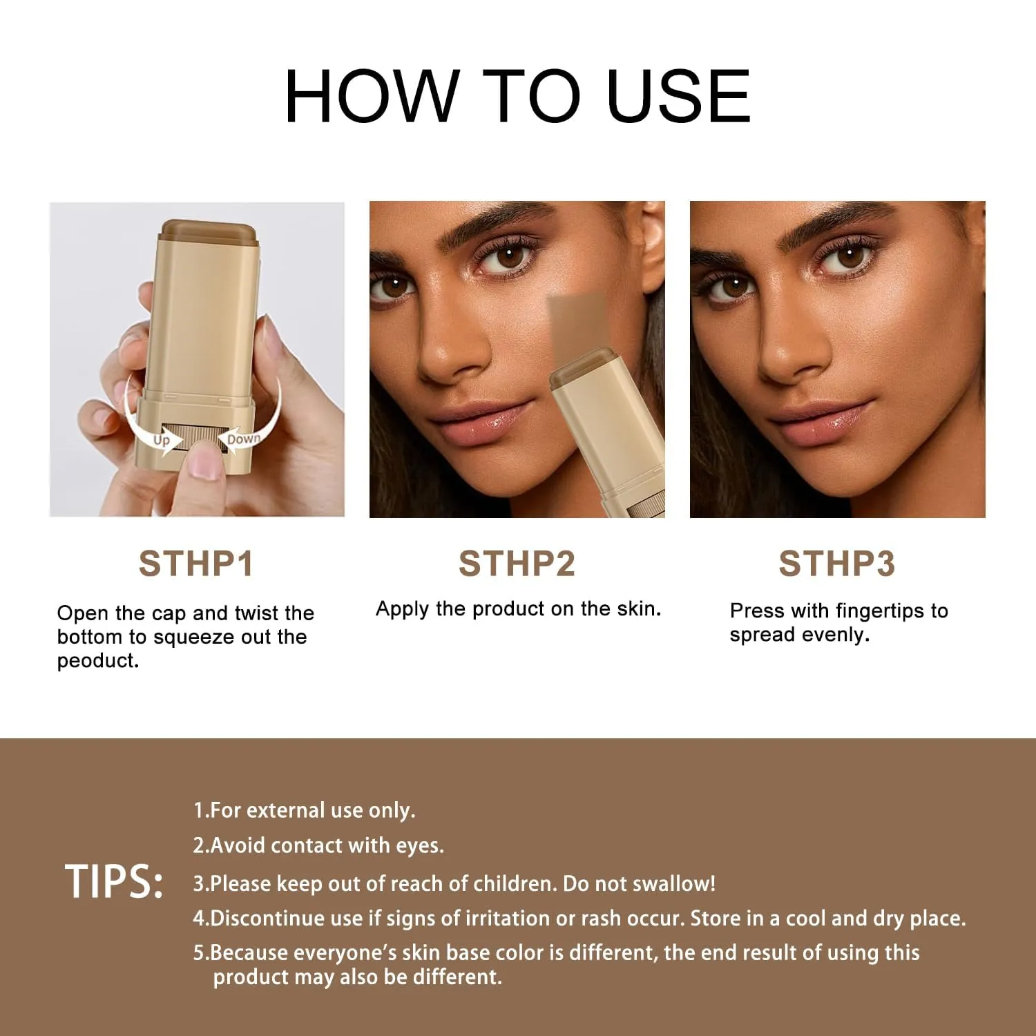 2 Pcs Foundation Stick Beauty Balm Serum Boosted Skin Tint, 2025 New Makeup Tint, Portabl Moisturizing Essence Contour Stick Foundation Beauty Balm (#03)