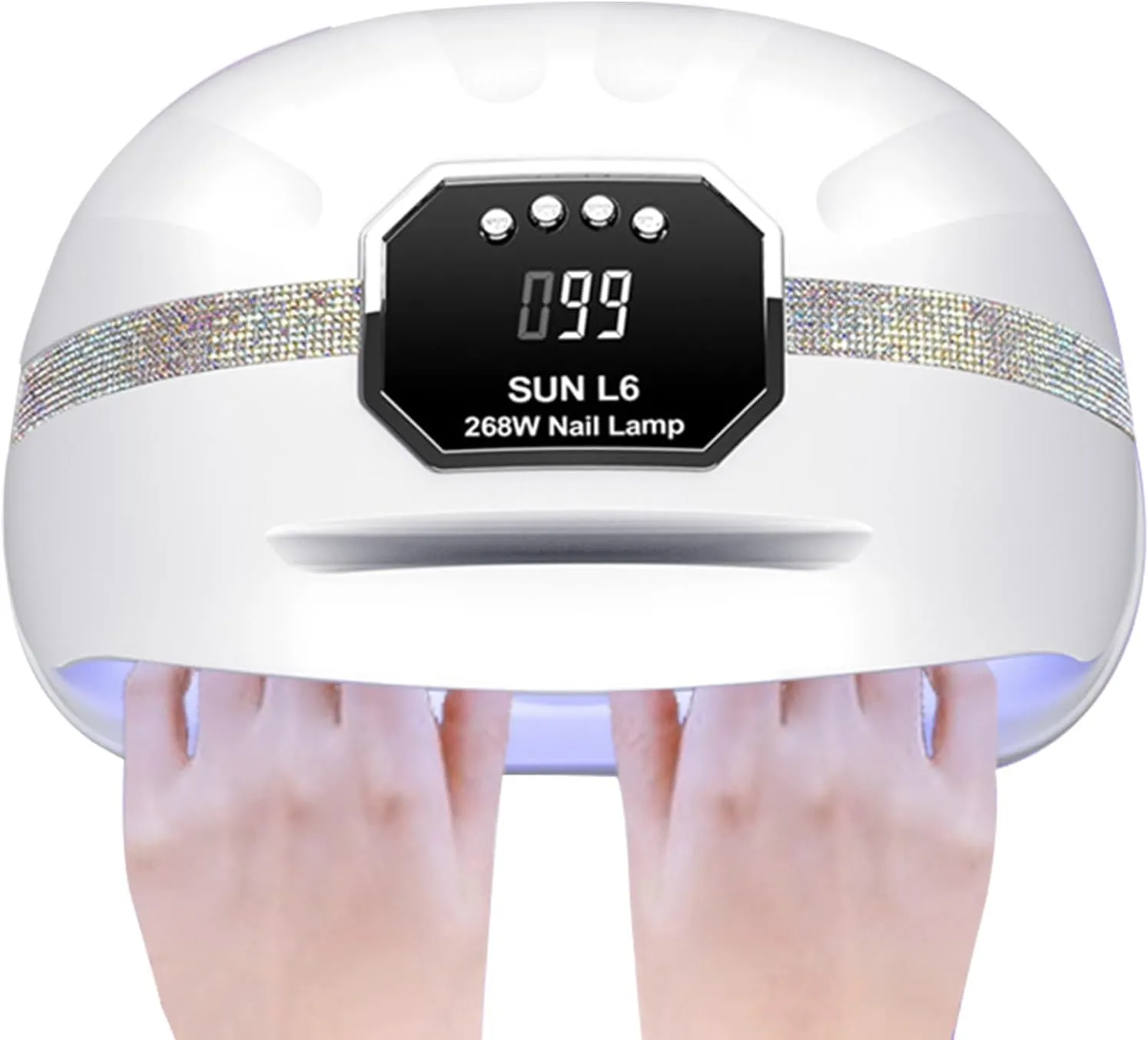 268W UV LED Nail Lamp,Professional Nail Dryer, Gel UV LED Nail Light for 2 Hands,Nail Curing Light with 45 pcs LEDs, 4 Timer Settings Auto Sensor,Gel Nail Art Lamp for Fingernail and Toenail