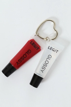 2 Pack Lipgloss Keyring - Red