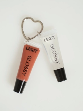 2 Pack Mini Lipgloss Keyring - Nude