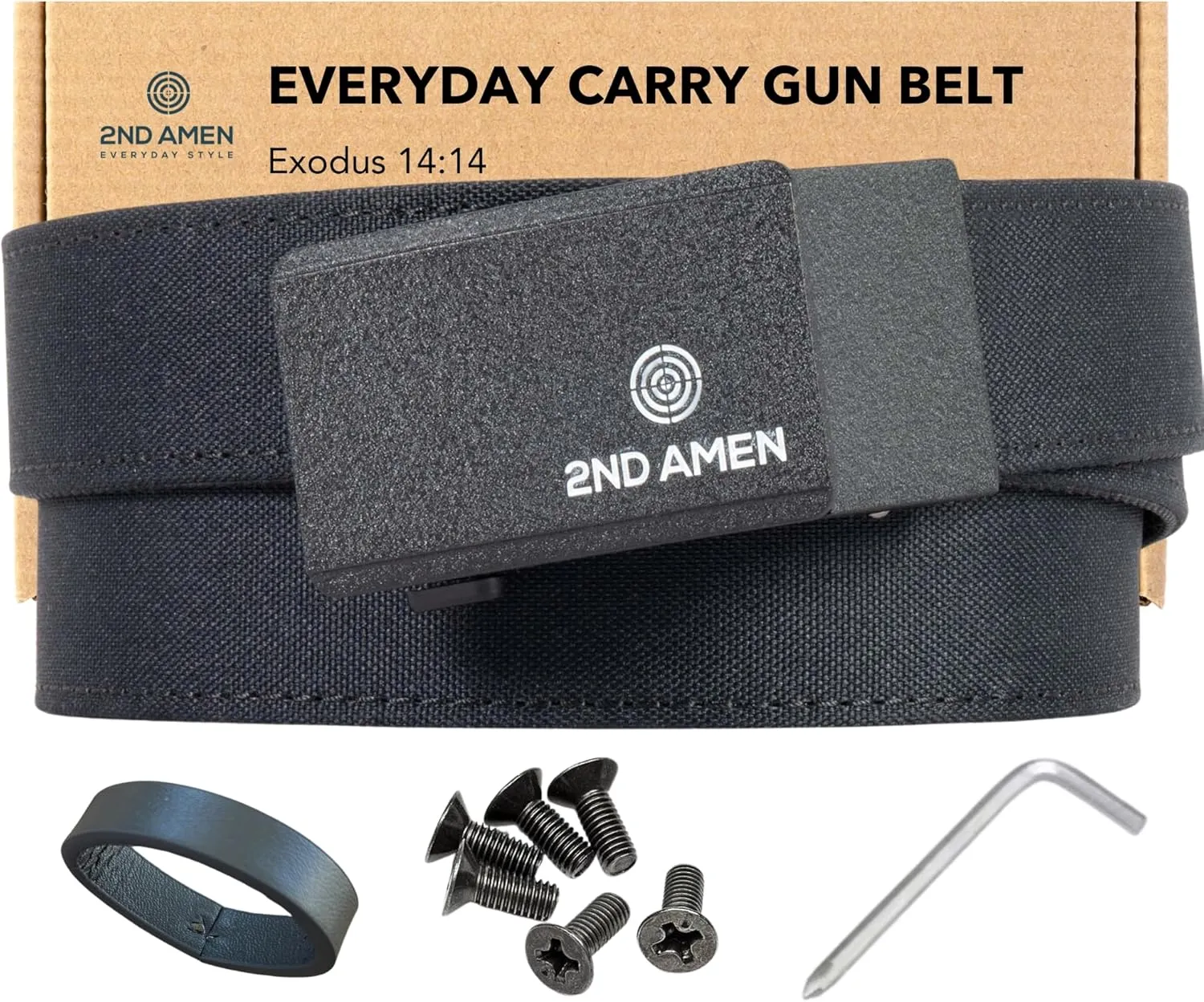 2ND AMEN Tactical Belt for Men - Military Hiking Nylon Gun Belt, Perfect Battle Belt, 1.38" EDC Belt for Everyday Use