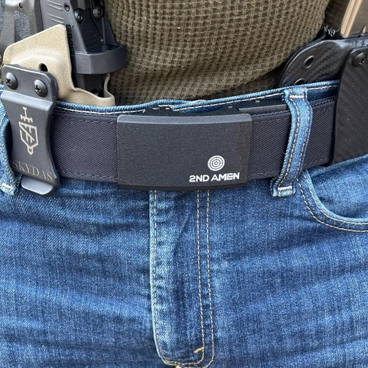 2ND AMEN Tactical Belt for Men - Military Hiking Nylon Gun Belt, Perfect Battle Belt, 1.38" EDC Belt for Everyday Use