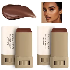 2Pcs Foundation Stick Beauty Balm Serum Boosted Skin Tint, Solid Tinted Moisturizing Serum Contour Stick Foundation Face for Women, Hydrates, Natural Finish Makeup (#1, 1)