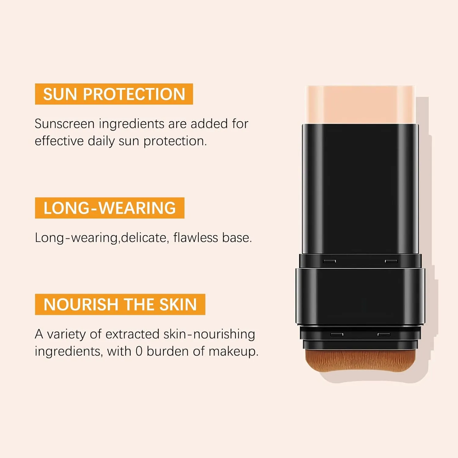 3-in-1 Anti-Wrinkle   Broad Spectrum SPF 50 Foundation Stick - Full Coverage, Flawless Finish, Lightweight Liquid Texture (#002, 0.71 Fl Oz (Pack of 1))