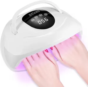 320W LED Nail Lamp,UV Nail Dryer for Dual Hands Gel Polish, 4 Timers 72Pcs Lamp Beads UV Nail Lamp Professional Nail Dryer Light, Automatic Sensor for Fingernail and Toenail