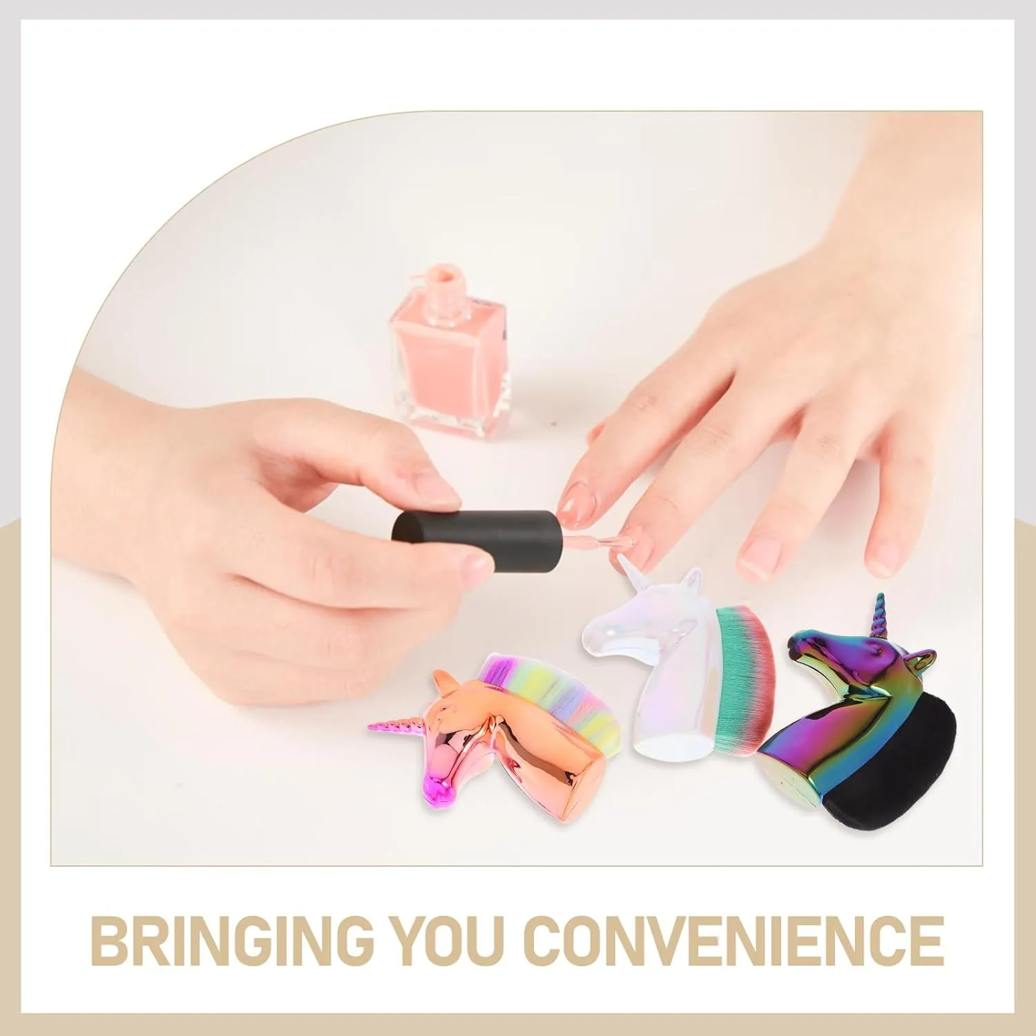 3pcs Nail Dust Brush Fan Makeup Brush Nail Clean Brush Fingernail Brush Striper Brush Nail Art Face Brush Foundation Makeup Unicorn Nail Brush Manicure Powder Brush