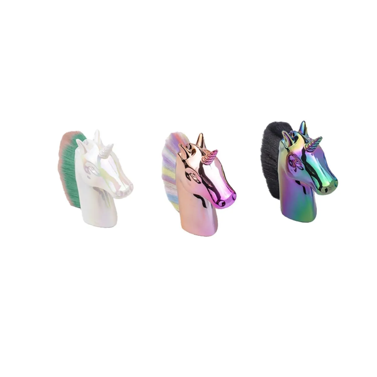 3pcs Nail Dust Brush Fan Makeup Brush Nail Clean Brush Fingernail Brush Striper Brush Nail Art Face Brush Foundation Makeup Unicorn Nail Brush Manicure Powder Brush