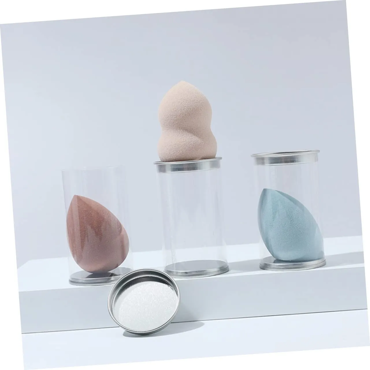 3sets 6pcs Box Transparent Cosmetic Sponge Container Portable Makeup Egg Storage Box for Travel Durable Design for Organizing Beauty Sponges for Family Use 6pcs*3