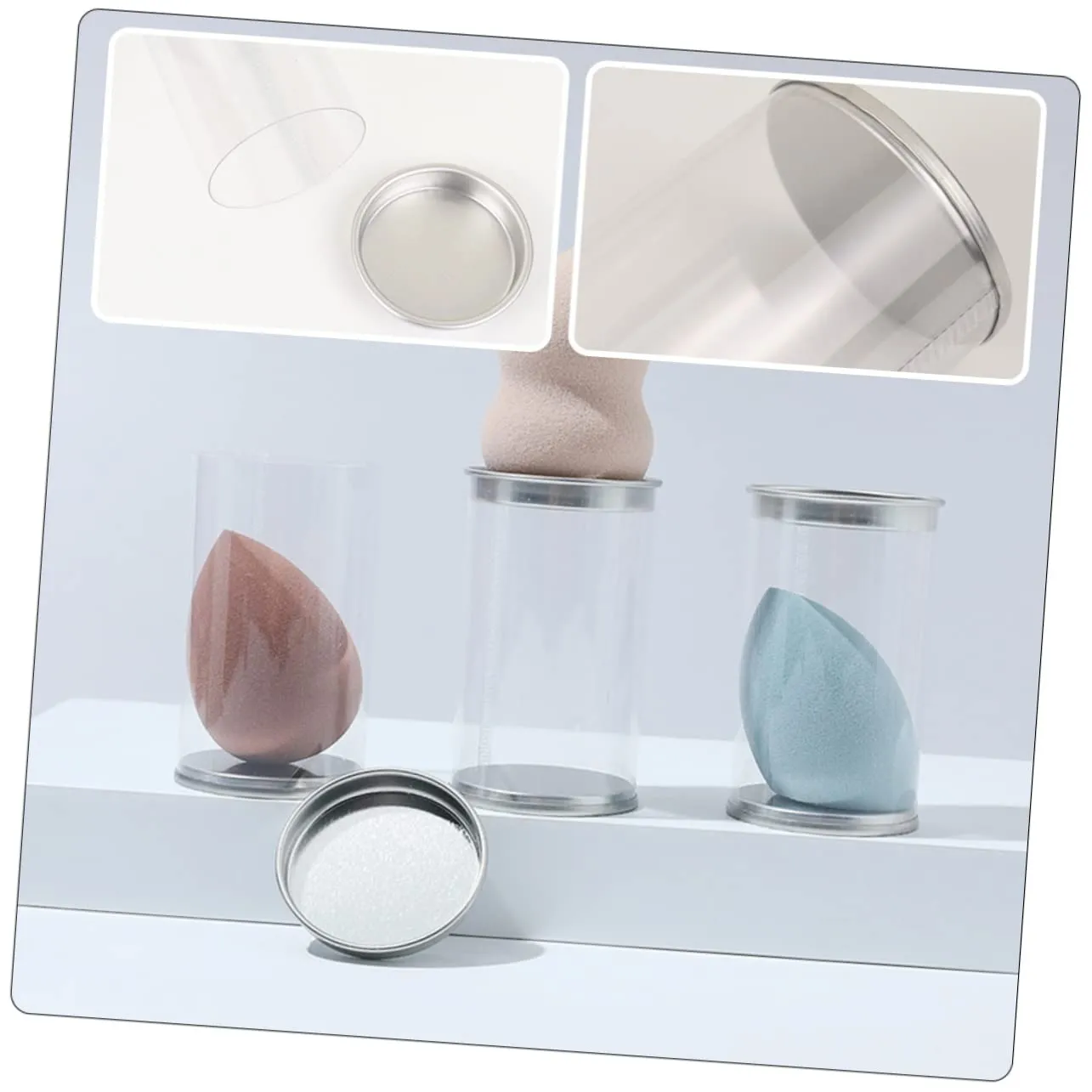 3sets 6pcs Box Transparent Cosmetic Sponge Container Portable Makeup Egg Storage Box for Travel Durable Design for Organizing Beauty Sponges for Family Use 6pcs*3