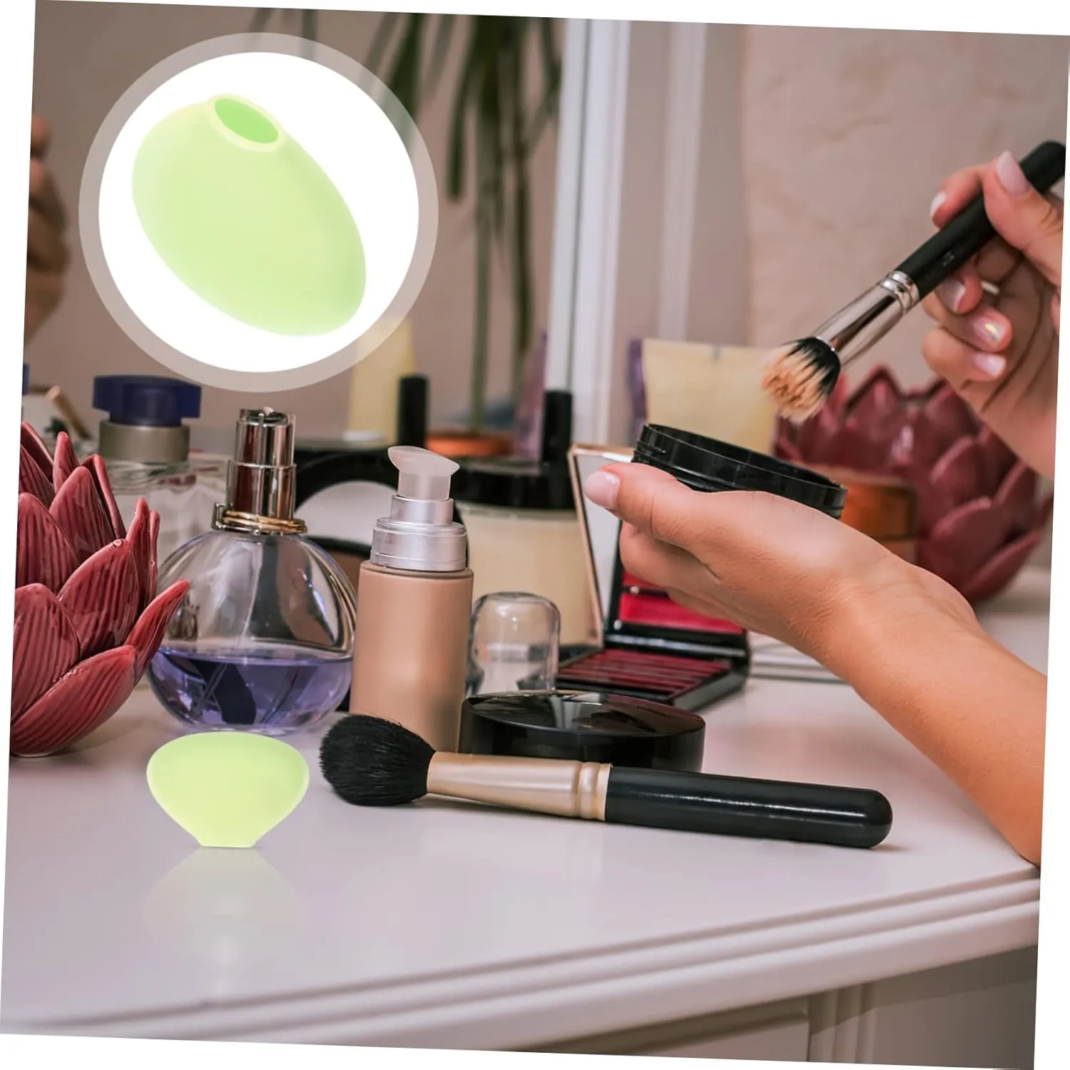 5pcs Silicone Makeup Brush Reusable Protector for Blush Brushes Flexible Storage Organizer for Travel Home Use