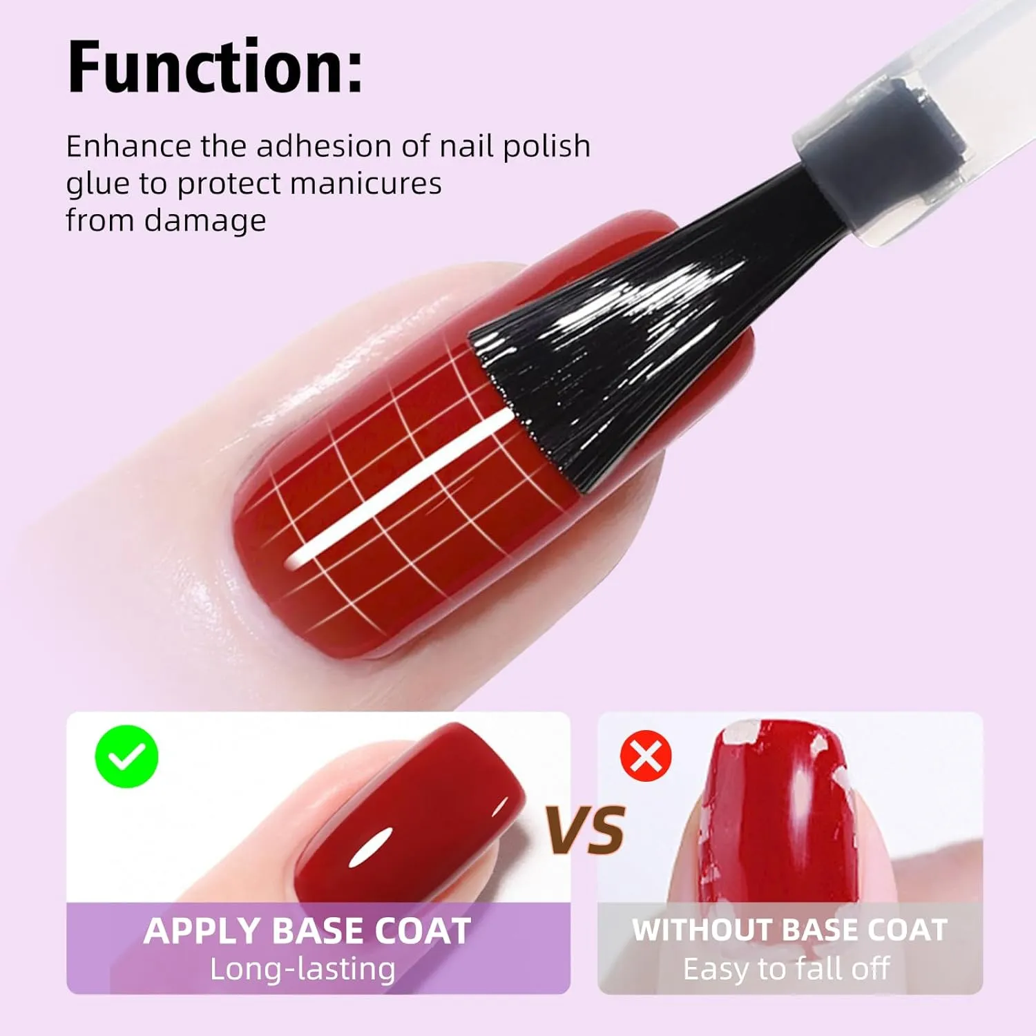 72W UV Nail Lamp with Base & No WipeTop Coat Set, Fast Curing UV Light for Gel Polish with 18pcs Lamp Beads, LCD Touch Display & 3 Timer Settings, Nail Polish Kit Gifts for Girls Women
