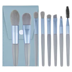 8 mini makeup pcs Convenient travel powder eye shadow brush Multi functional beauty tools(D)