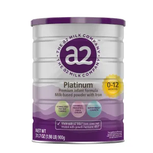 a2 Platinum® Premium Infant Formula for Babies ages 0-12 Months, Milk-Based Powder with Iron. Nutritionally Complete, made with Pure and Natural a2 Milk® - 31.7- oz Can