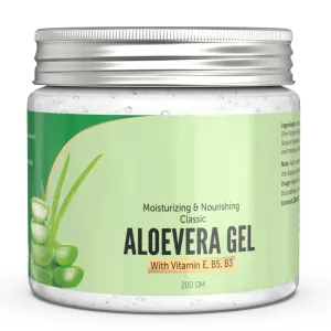 Aloe Vera Gel for face, skin and hair | with Vit B3, E and Pro-Vit B5 | 200 gms