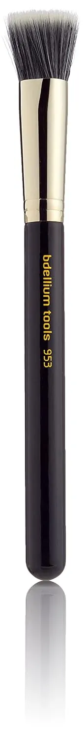 Bdellium Tools Professional Makeup Brush - Maestro Series 953 Duet Fiber Foundation - With Soft Synthetic Fibers, For Precise Application of Foundation (Black, 1pc)