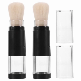 Beaupretty 2pcs Retractable Makeup Brush Blush Brush Foundation Blending Brush with Refillable Bottle Jars for Color Highlight Contour Blush Powder Cosmetics