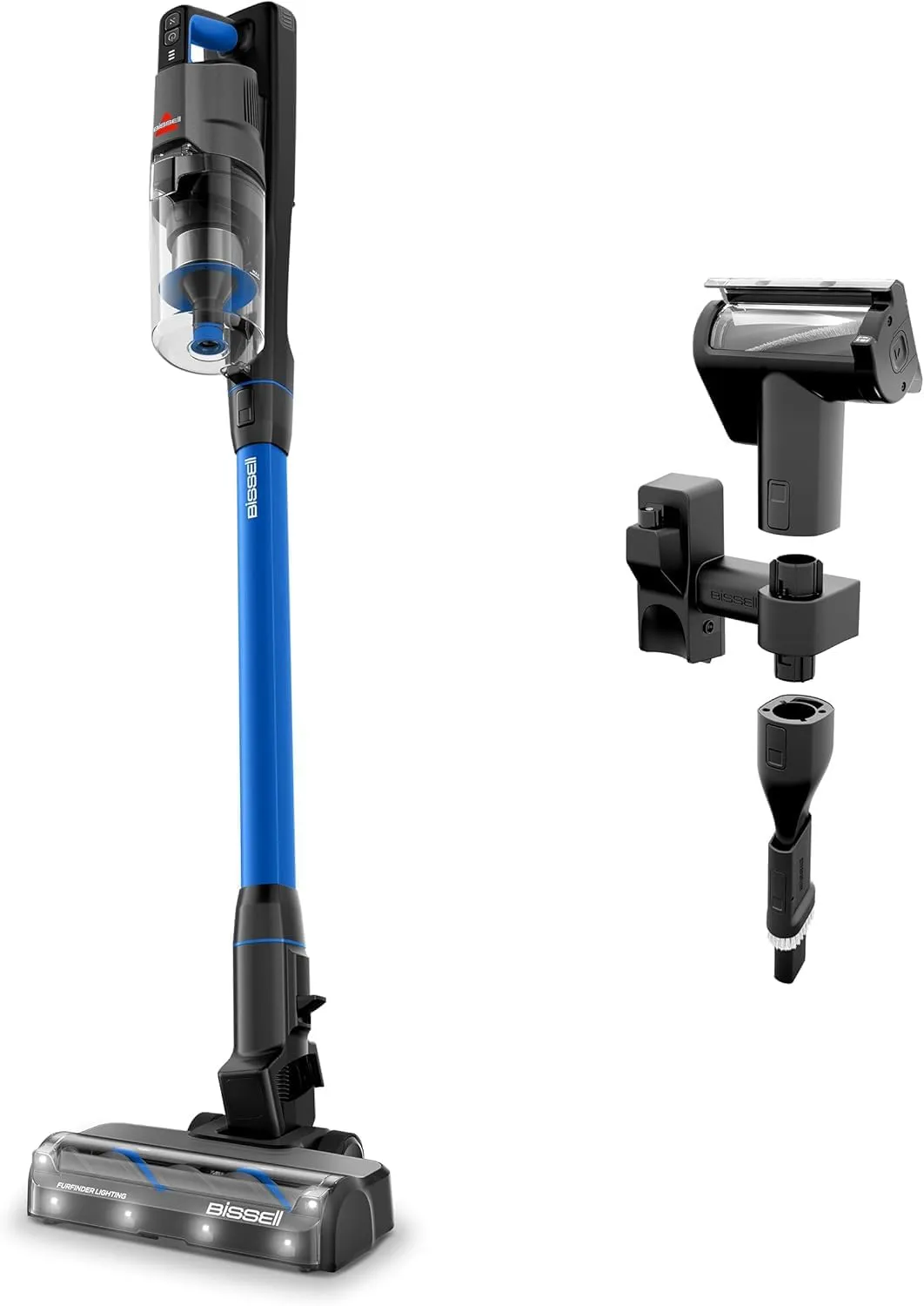 BISSELL PowerClean FurFinder 200W Self-Standing Cordless Vacuum w/Tangle Free Brush Roll, Strong Suction, Removeable Battery, Wall Mount, Upholstery Tool & Bright Headlights