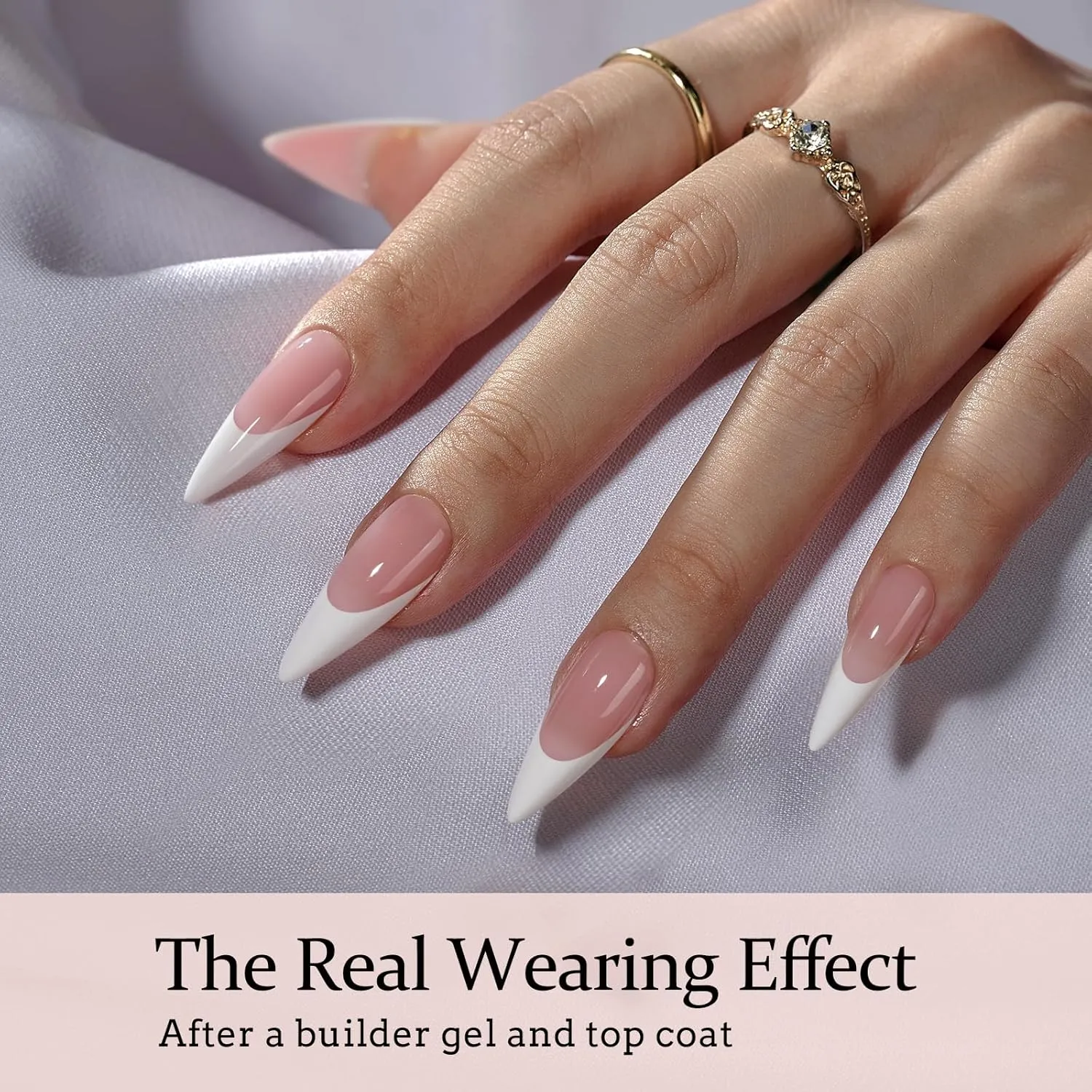 BTArtboxnails French Gel Nail Tips - Long Stiletto Press on Nails Pink XCOATTIPS for Nail Extensions DIY