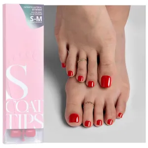 BTArtboxnails SCOATTIPS Toe Nail Tips - Red Press On Toenails for Women, 160 Pcs 16 Sizes Soft Gel Toe Nail Press Ons, Soak Off Acrylic Fake Toe Nail Extensions