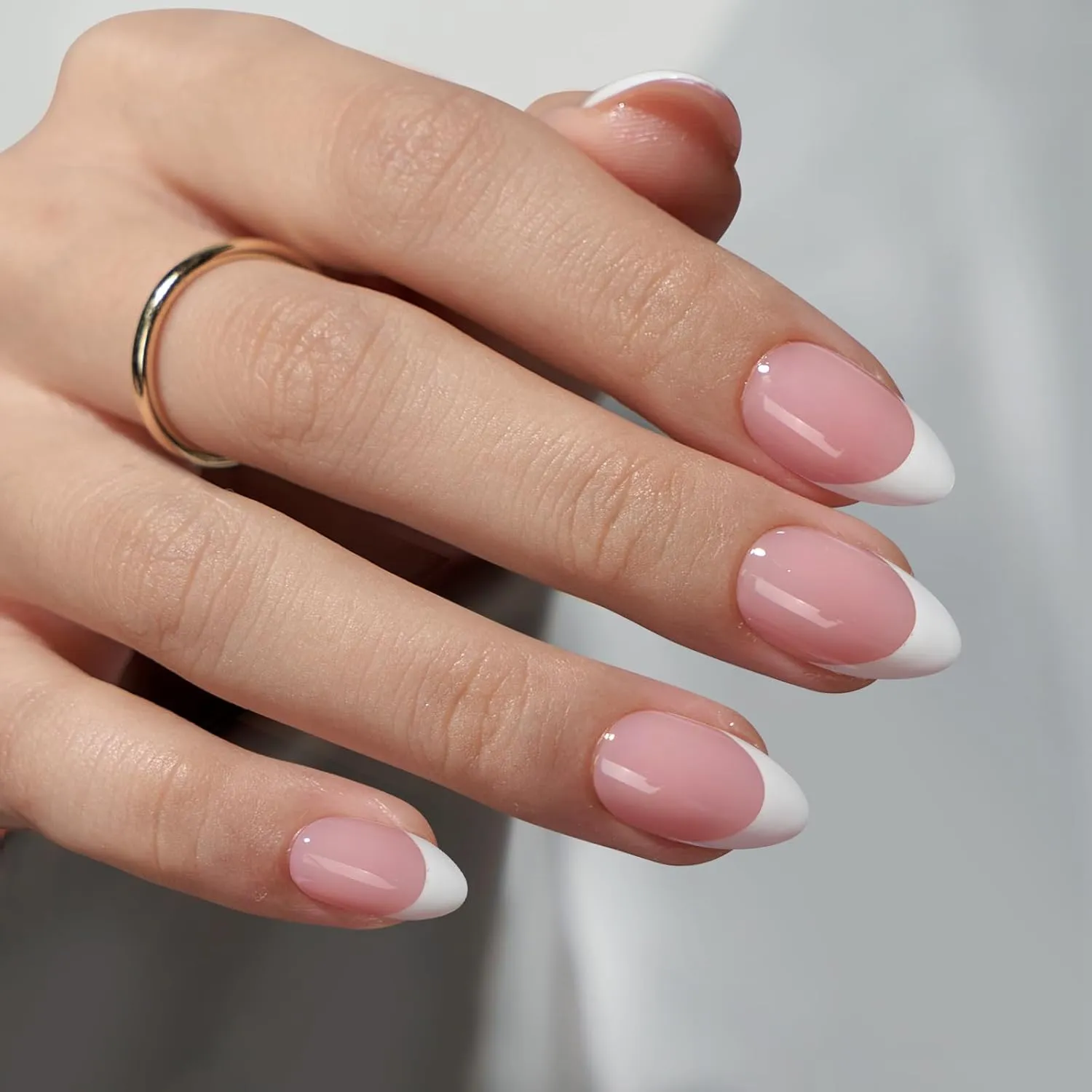 BTArtboxnails XCOATTIPS French Nail Tips - Short Almond Nail Tips with Nail Gel, French Protecing Duo, Nail Lamp, All in One Soft Gel French Tip Press on Nails Gel