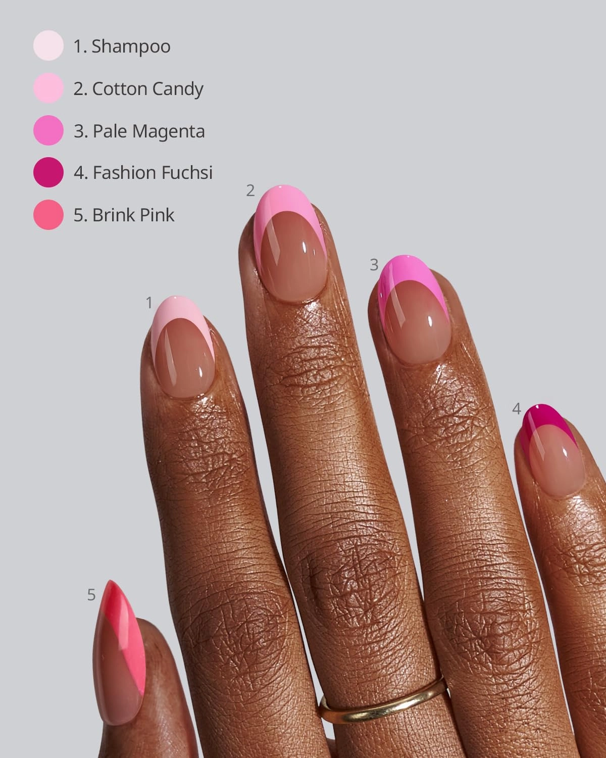 BTArtboxnails XCOATTIPS Pink French Tip Press On Nails - Extra Short Almond Press On Nails, Soft Gel Nail Tips, Soak Off Brown Acrylic Fake Nail Extension in 16 Sizes