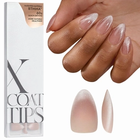 BTArtboxnails XCOATTIPS Press on Nails - Cat Eye Christmas Press on Nails, French Tip Nails Short Almond Nail Tips, Soft Gel Nails False Nail, Soak Off Acrylic Fake Nails Extensions