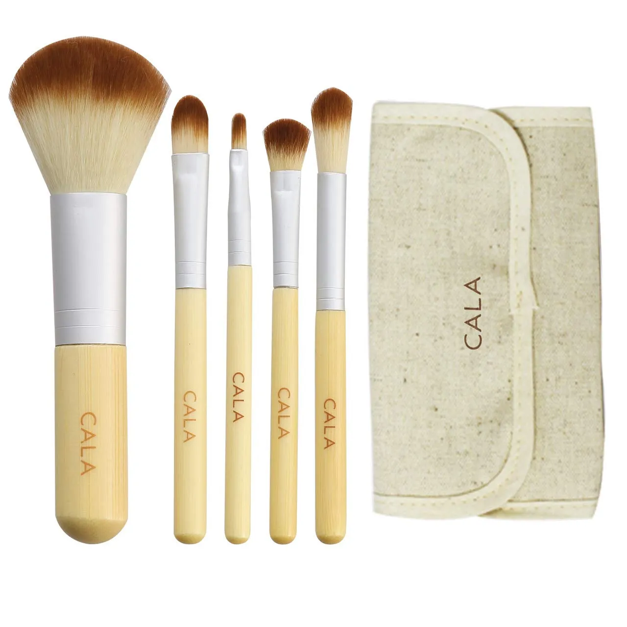 Cala Naturale travel bamboo brush set