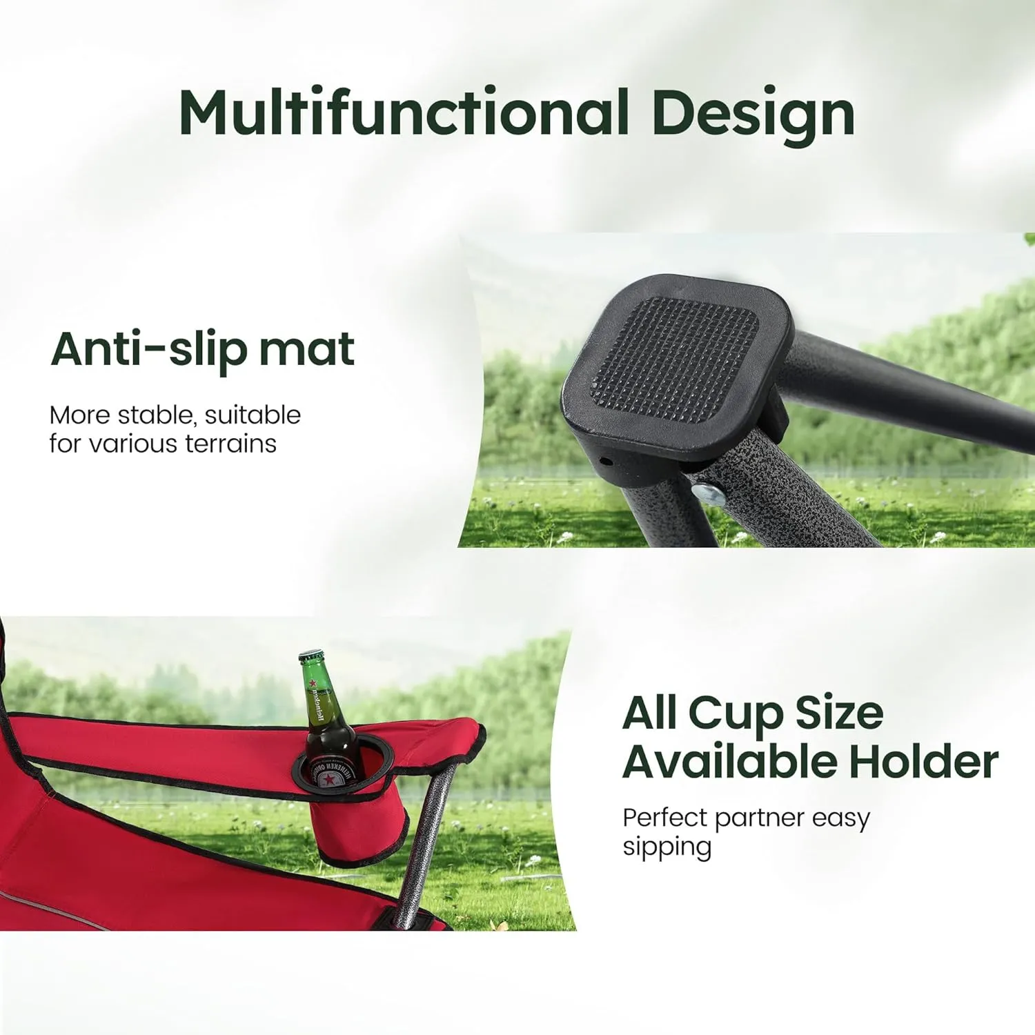 Camping Chairs with Shade Canopy for Adults, Foldable Portable Canopy Chair, Folding Lawn Outdoor Chair with Canopy for Beach, Camping, Support 350 LBS, Red