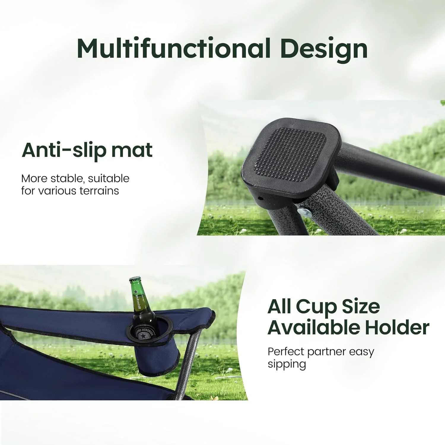 Camping Chairs with Shade, Foldable Canopy Chair, Folding Camping Shade Chair for Outdoor, Camping, Patio, Support 350 LBS, Navy
