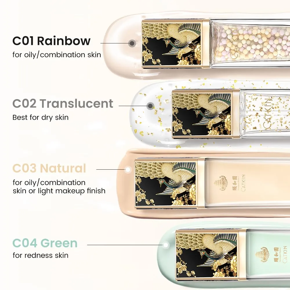 CATKIN Skin Tone Corrector Makeup Primer, Isolation Cream, 3 IN 1 Skin Tone Correcting, 73% Moisturizing Essence, Oil Control Primer For Flawless & Poreless Face Makeup Base Oil Free Formula