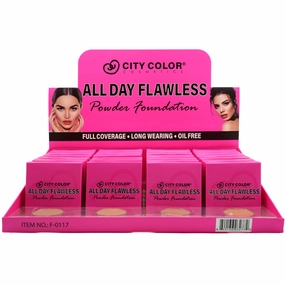 City Color All Day Flawless Powder Foundation 1-4 - Wholesale Display 24 Units (F-0117)