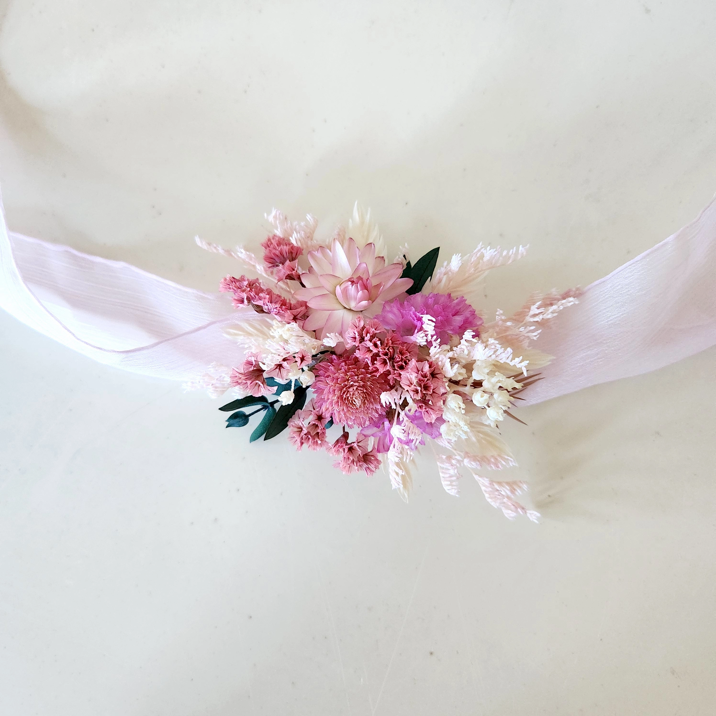 Colourful Wildflower Corsage, Pink Wrist Flower, Wedding Floral, Event Flower