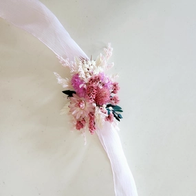 Colourful Wildflower Corsage, Pink Wrist Flower, Wedding Floral, Event Flower