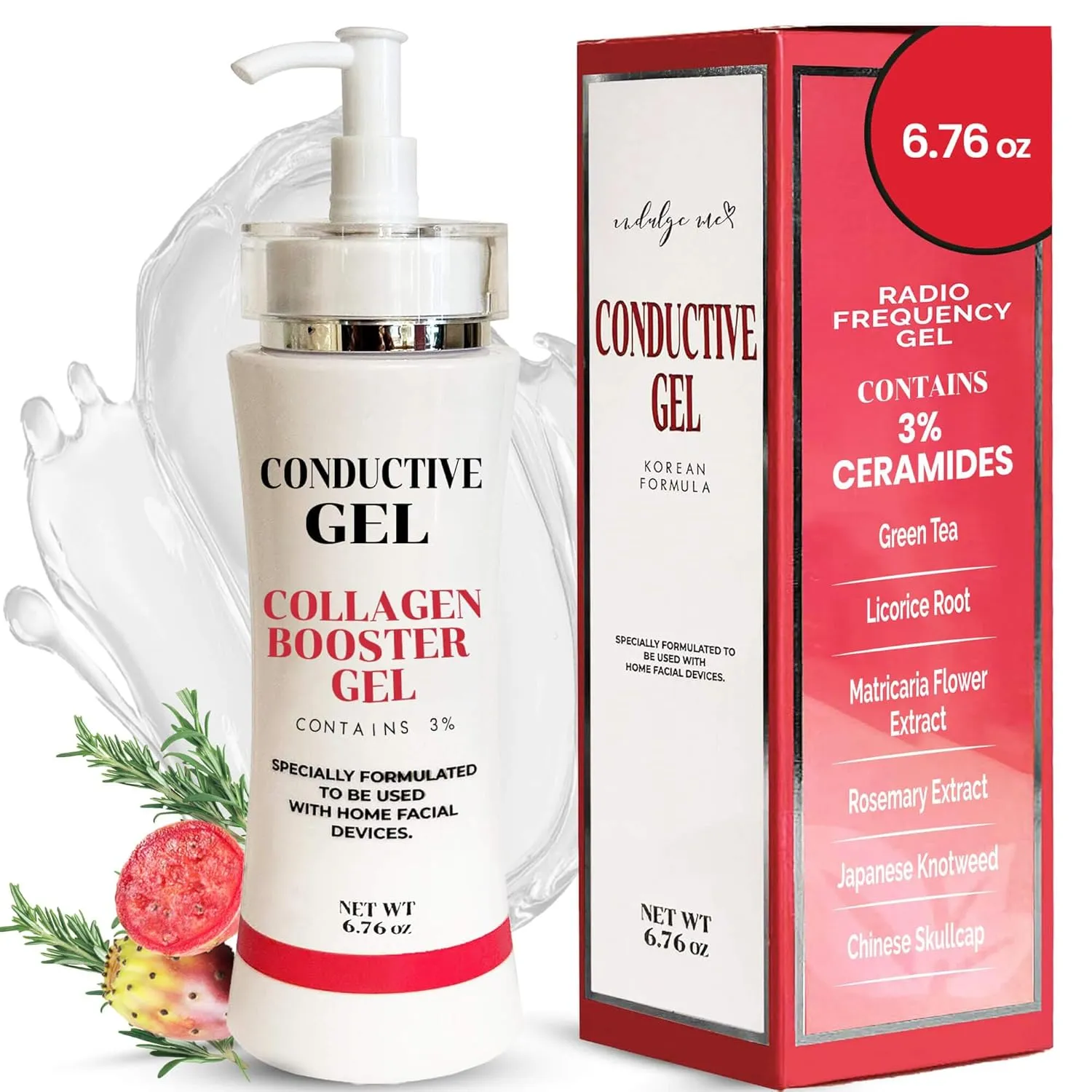 Conductive Gel – Collagen, Ceramide and Hyaluronic Acid, This Gel Primer works as a Face Mask too, Nutrient Dense Ingredients, Many Extracts Imported from Korea. Perfect for Your Microcurrent Device
