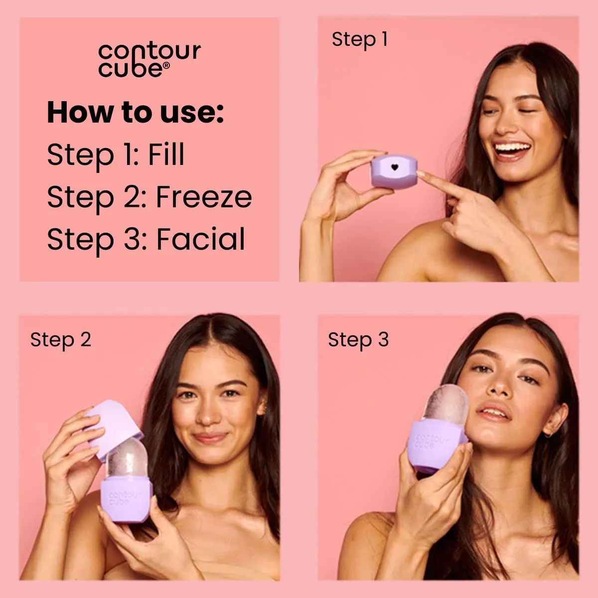 Contour Cube Original - Ice Roller for Sculpting & De-Puffing - Face Ice Roller & Massager with BPA-Free Silicone - Ice Mold for Face - Skin Care Tools for Daily Skincare (180ml) - Mint