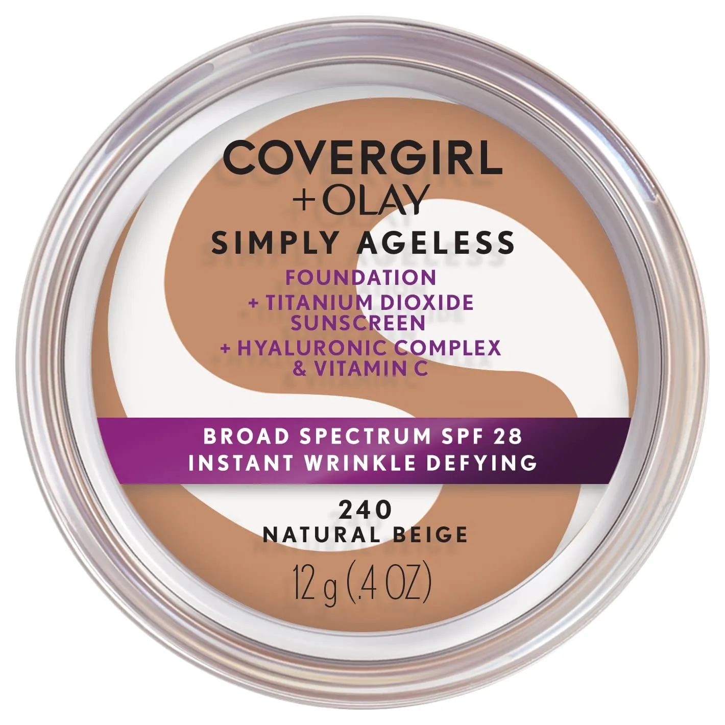 COVERGIRL Simply Ageless Instant Wrinkle-Defying 0.4 Fl Oz Foundation & 0.39 Oz Pressed Powder Bundle