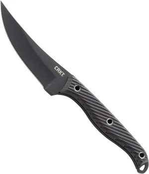CRKT Clever Girl Fixed Blade Knife with Sheath: Powder Coated SK5 Steel, Upswept Blade, Textured Nylon Handle, Molle Compatible Sheath 2709,Black