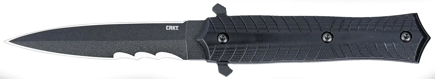 CRKT Xolotl Fixed Blade Knife with Sheath: SK-5 Blade w/Veff Serrations, G10 Handle, 2263