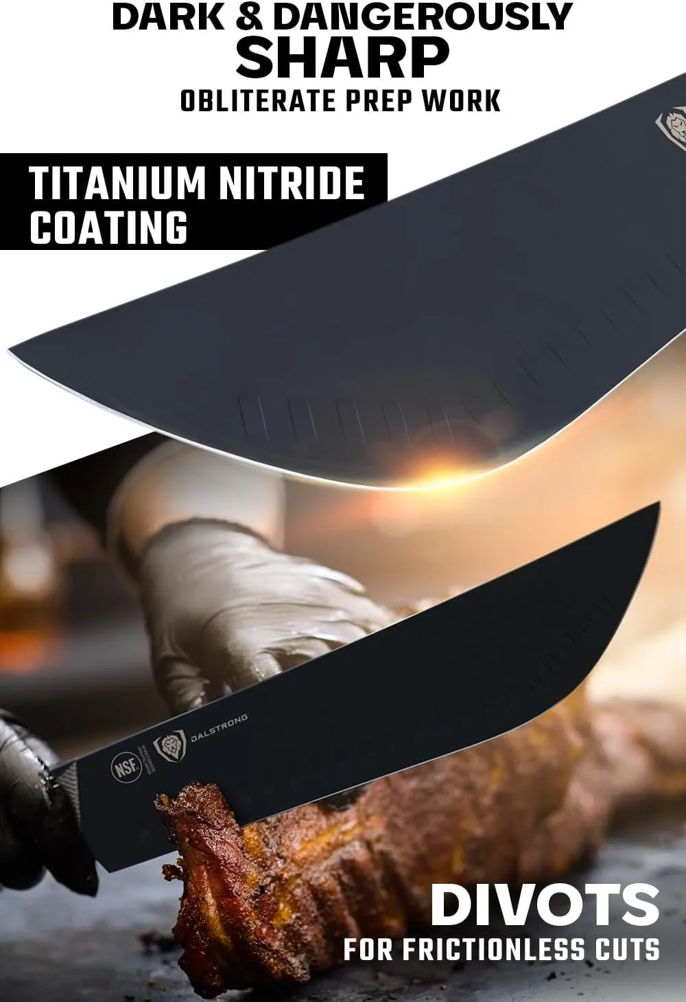 Dalstrong Bull-Nose Butcher Knife - 10 inch - Shadow Black Series - Black Titanium Nitride Coated - High Carbon 7CR17MOV-X Steel - Breaking Knife - Sheath - NSF Certified