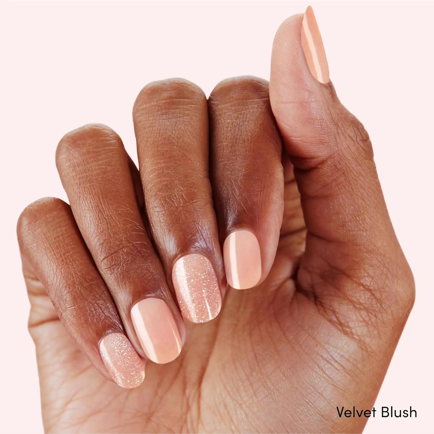 Dashing Diva Glaze Nail Strip Duo - Blush Collection - Velvet Blush & Ballerina Blush - Long Lasting, Chip Resistant, Semi-Cured Gel Nail Strips - Contains 2 Colors