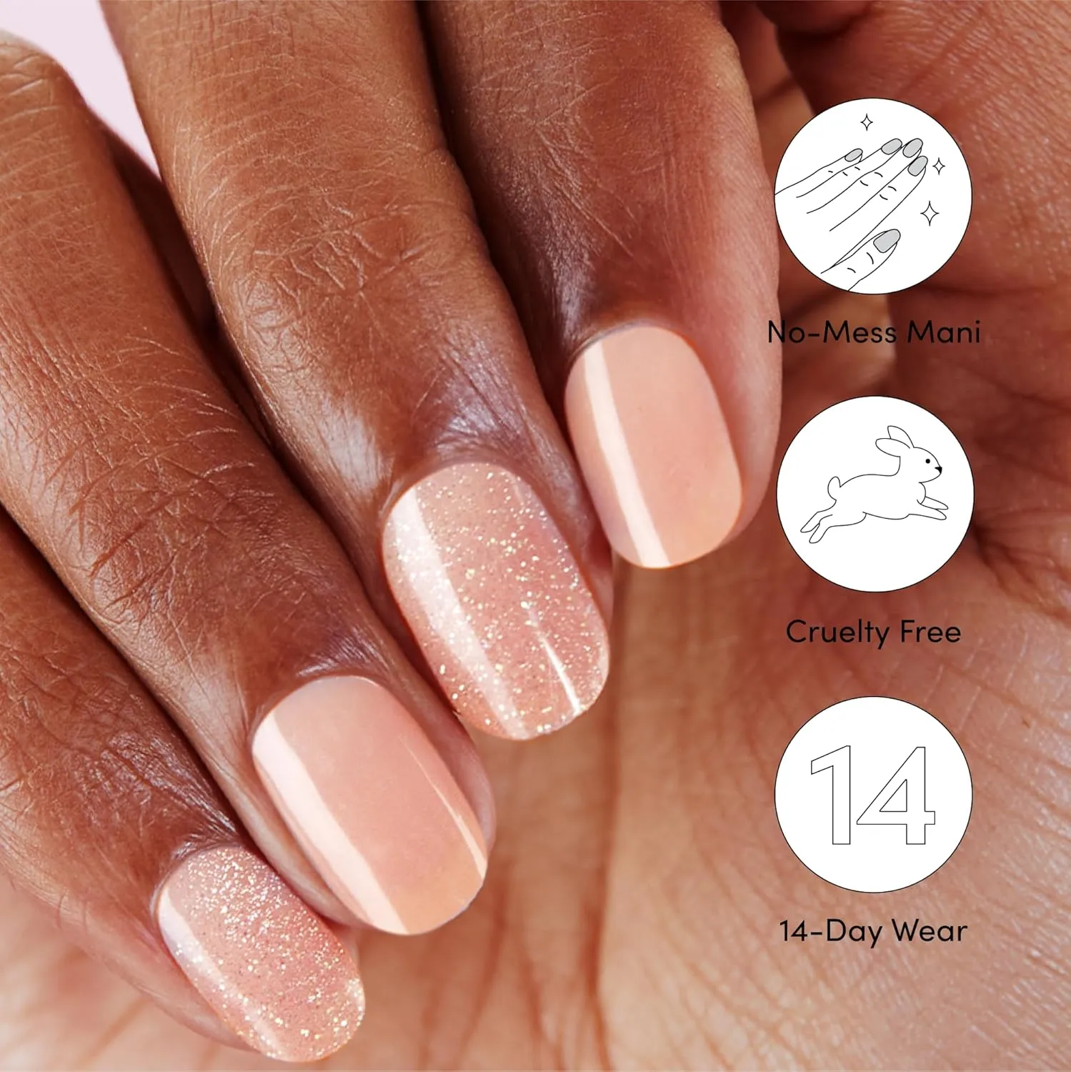 Dashing Diva Glaze Nail Strip Duo - Blush Collection - Velvet Blush & Ballerina Blush - Long Lasting, Chip Resistant, Semi-Cured Gel Nail Strips - Contains 2 Colors