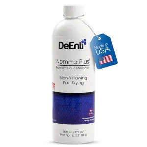 DeEnti Nomma Plus Professional Liquid Monomer, EMA Nail Liquid for Acrylic Powder, Non-Yellowing Monomer, 16oz Bottle, Professional Salon Quality Manicure and Pedicure Supplies