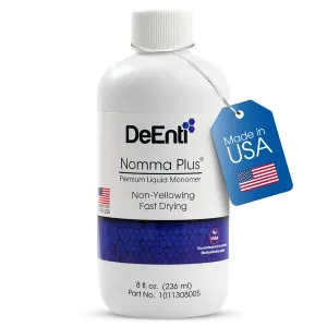DeEnti Nomma Plus Professional Liquid Monomer, EMA Nail Liquid for Acrylic Powder, Non-Yellowing Monomer, 8oz Bottle, Professional Salon Quality Manicure and Pedicure Supplies